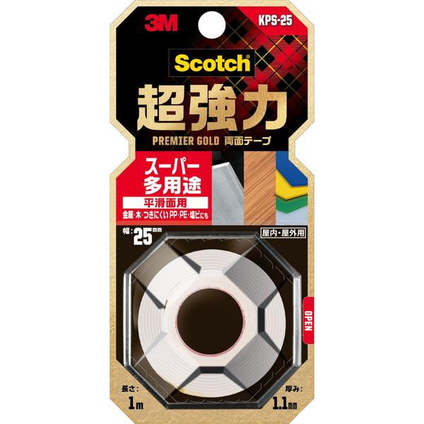 他サイト： 3M(スリーエム) スコッチ 超強力両面テープ プレミアゴールド(スーパー多用途) 25mm×1.5mの商品画像