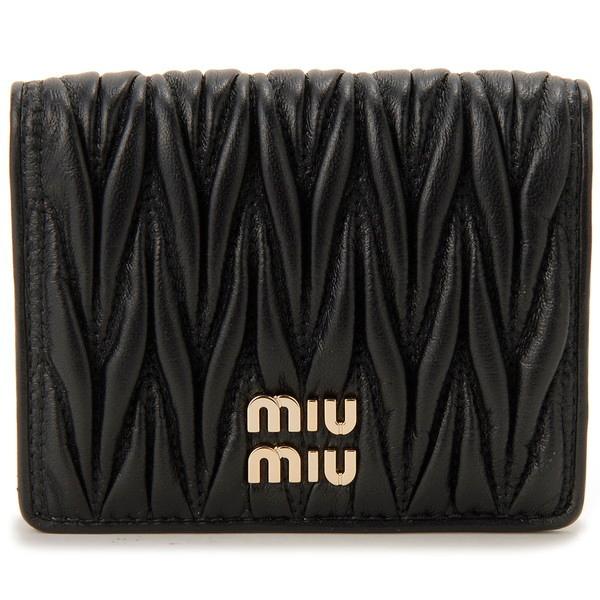 MIU MIU ミュウミュウ 二つ折り財布 財布 マテラッセ ブラック  