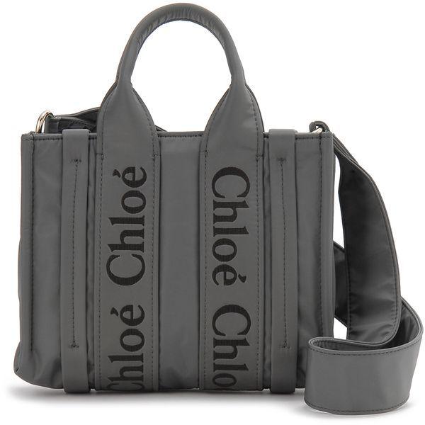 Chloe クロエ トートバッグ ハンドバッグ スモール ウッディ グレー 
