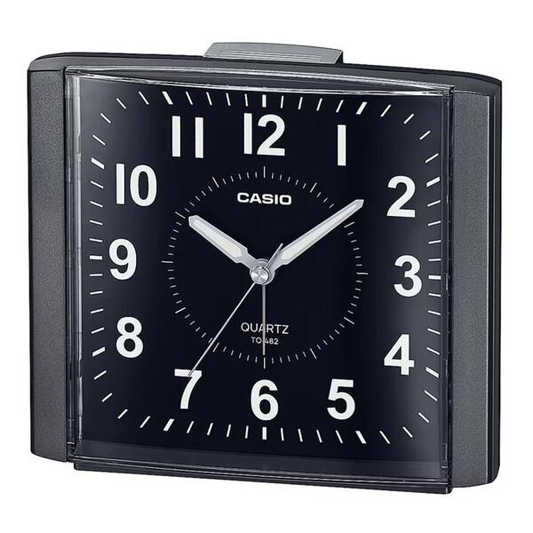 CASIO カシオ 目覚まし時計 置時計 置き時計 クロック アナログ TQ-482-1JF メタリックブラック 黒 アラーム