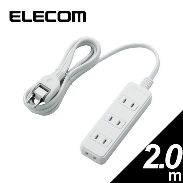 �}���`�^�b�v ELECOM �G���R�� T-ST02N-2420WH �V���b�^�[�t�d���^�b�v 4�� 2m L���v���O �z���C�g