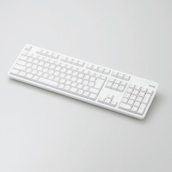 ���C�����X�L�[�{�[�h ELECOM �G���R�� TK-FDM106TWH �����L�[�{�[�h �����u������ �t���T�C�Y �z���C�g