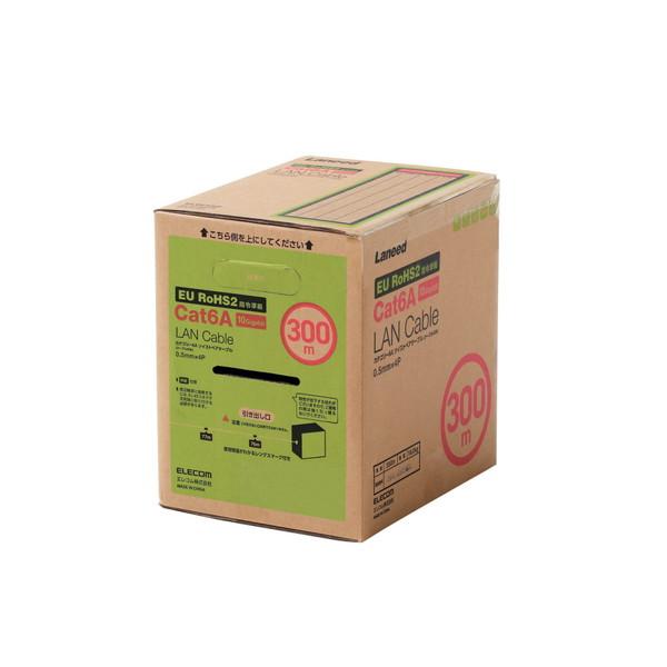 LAN�P�[�u�� ELECOM �G���R�� LD-GPAL/WH300RS CAT6A�Ή� EU RoHS�w�ߏ��� �R�l�N�^���� �P�� �h���� 300m �z���C�g ���[�J�[����