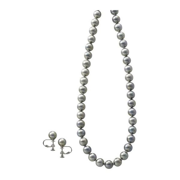 カンサイ 花珠貝パールネックレス&イヤリング グレー 29001G : XPRICE