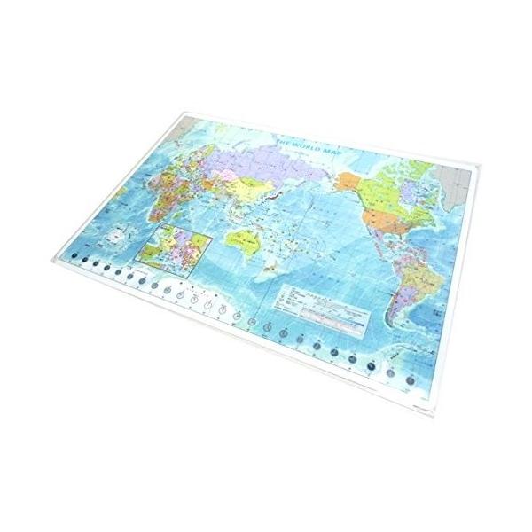 地図下敷き A4 世界地図 国旗 知育 学習 勉強 小学生 暗記 学習下敷 文具 文房具 人気 おすすめ 2363 東京カートグラフィック PSWM P