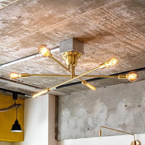 シーリングライト 真鍮製 6灯 リモコン付き 電球別売 楽天市場】【LED電球 6個付き リモコン付き おしゃれ シーリング