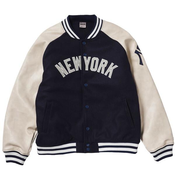fanatics MLB STANDARDLOGO PU MELTON JKT NYヤンキース NAVY L サイズ ML2325FW02 ジャケット Fanatics（ファナティクス） fanatics MLB STANDARDLOGO PU MELTON JKT