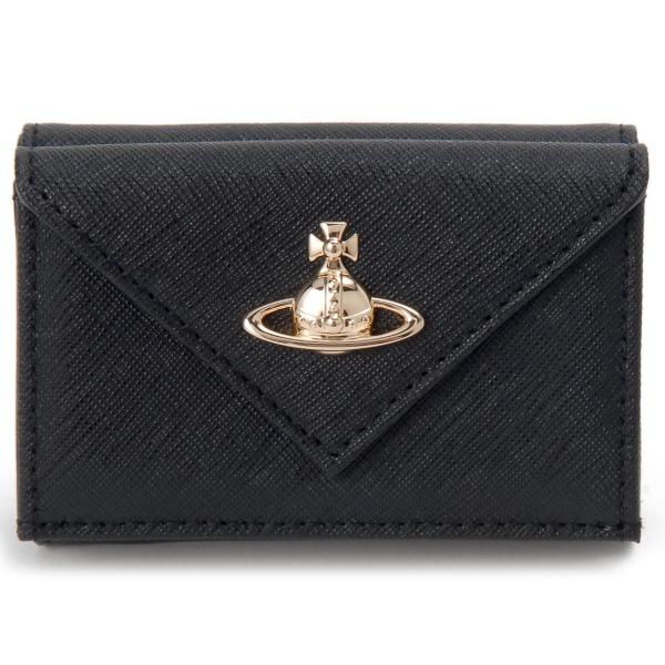 ヴィヴィアン・ウエストウッド　ブラック　三つ折り財布 Vivienne Westwood（ヴィヴィアンウエストウッド） 【並行輸入品