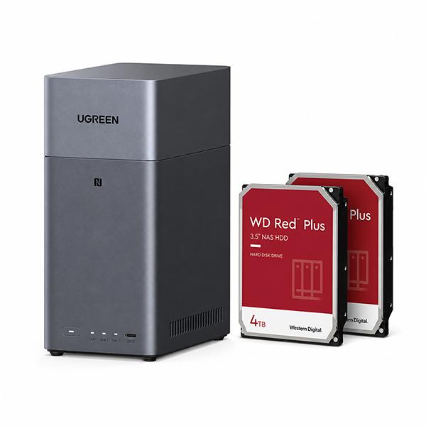 【フルセット】UGREEN NAS + HDD2つ + SSD 全て新品！！ UGREEN UGREEN DH2300+HDD4TB*2 BundleSet NAS導入セット (NASync