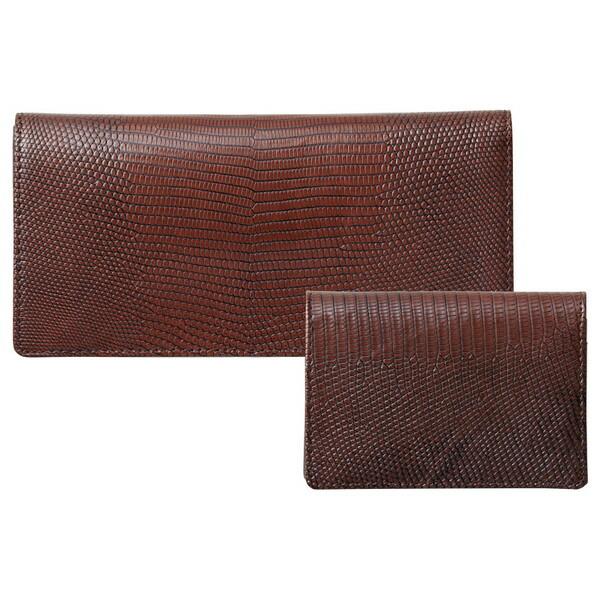 【送料無料】リザード名刺入＆長財布（ブラウン）　ＳＥＴ−ＮＯＭ１７０００６ＢＲＮ　ＳＥＴ−ＮＯＭ１７０００６ＢＲＮ【ギフト館】 リザード名刺入&長財布（ブラウン） SET-NOM170006BRN : XPRICE Yahoo