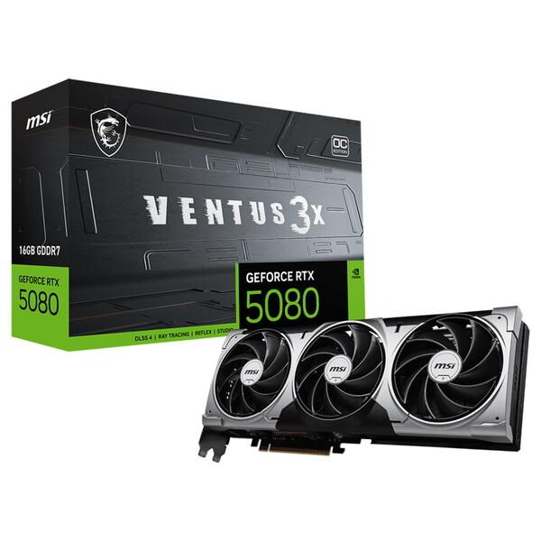 MSI MSI GeForce RTX 5080 16G VENTUS 3X OC ブラック グラフィック