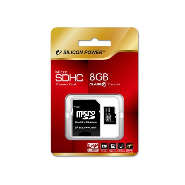 Silicon Power SP008GBSTH010V10-SP microSDHC[J[h 8GB