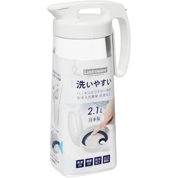 岩崎工業 冷水筒 2.1L シームレスピッチャー K-1286 W 熱湯可 岩崎工業 冷水筒 2.1L シームレスピッチャー K-1286 W 熱湯可