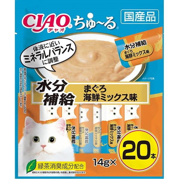 他サイト： いなばペットフード CIAO ちゅ〜る水分補給 まぐろ 海鮮ミックス味 14g×20本の商品画像