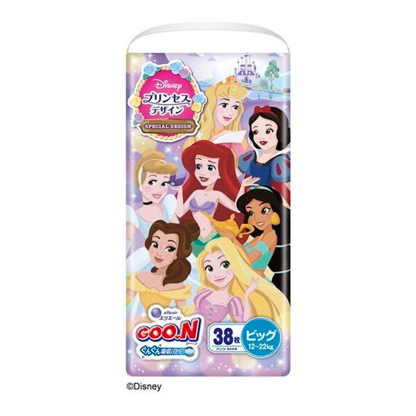 他サイト： 大王製紙 グーン ぐんぐん吸収パンツ BIGサイズ 38枚 プリンセスデザイン ベビー用おむつの商品画像
