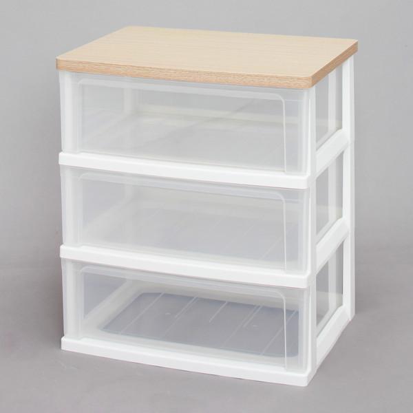 他サイト： アイリスオーヤマ WTW-543 フレンチオーク ウッドトップチェスト メーカー直送の商品画像