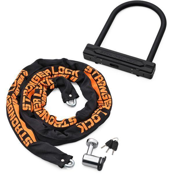 DAYTONA（デイトナ） バイク用 チェーンロック + U字ロック 鍵1本で2