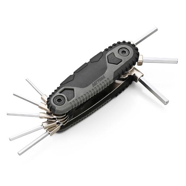 デイトナ D61375 バイク用 工具 六角レンチ セット 8本組 折りたたみ式 アングルロック付き 3/32、7/64、1/8、9/64、5/32、3/16、7/32、1/4インチ 61375