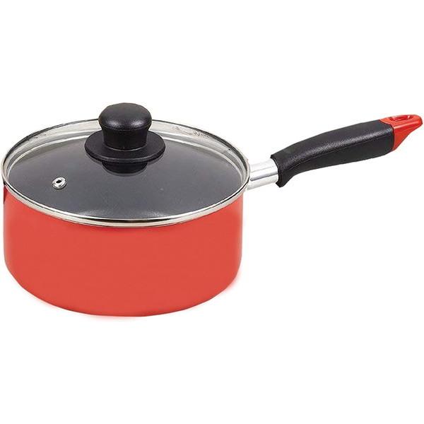 パール金属 ニューフォア ふっ素加工 ガラス蓋付 片手鍋 IH対応 18cm