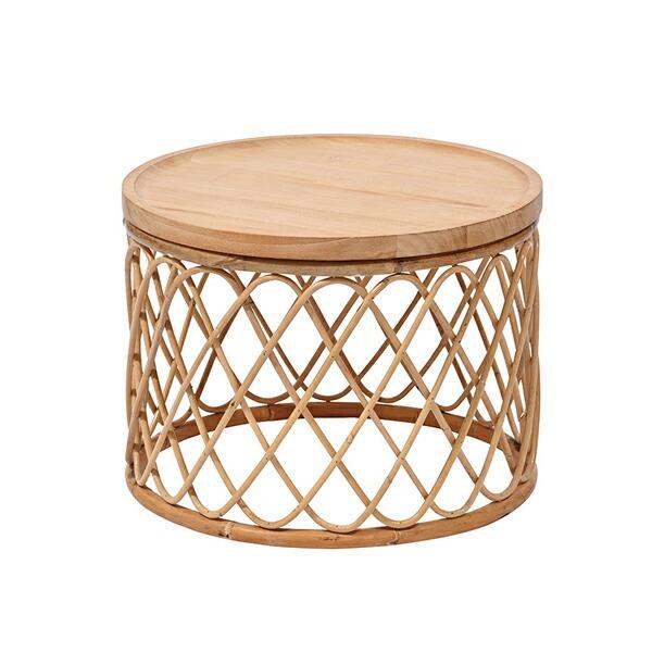 サンフラワーラタン T085XP ラタン×チーク無垢材 サイドテーブル  