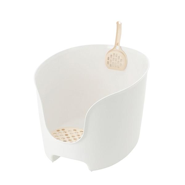 他サイト： リッチェル 猫 トイレ おしゃれ 壁高ネコトイレ ラプレ ホワイトの商品画像