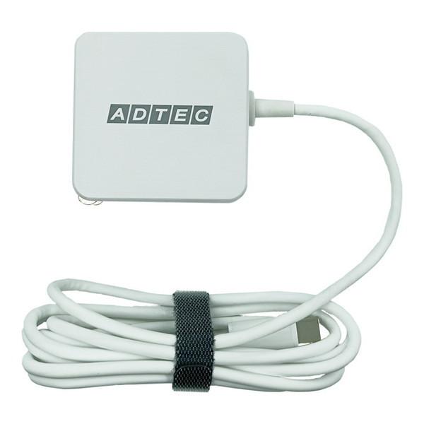 ADTEC APD-A065-w15C-WH ホワイト PowerDelivery対応 GaN AC充電器 / 65W /ケーブル一体型 Type-C 1.5m