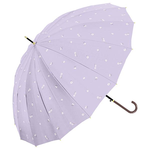 傘 雨傘 735-033 16本骨 リトルフラワー パープル 紫 花柄 レディース