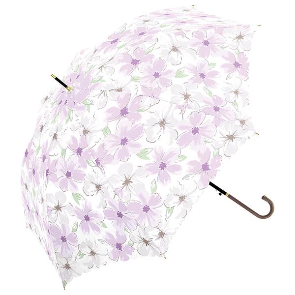 傘 雨傘 715-068 エアリーフラワー パープル 紫 花柄 レディース