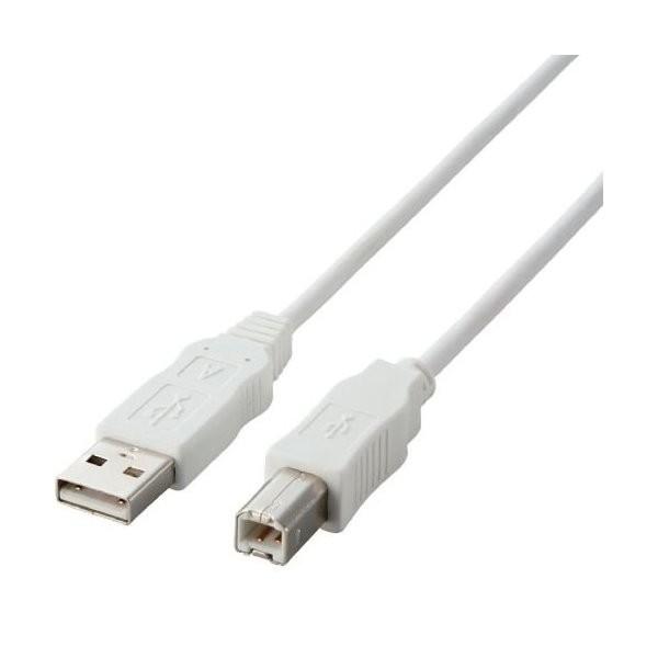 USB�P�[�u�� ELECOM �G���R�� USB2-ECO50WH �G�RUSB�P�[�u��(A-B) RoHS�w�ߏ��� 5.0m �z���C�g