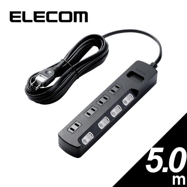 �}���`�^�b�v ELECOM �G���R�� AVT-K6A-2450BK AV���K�[�h�^�b�v �ʃX�C�b�` �ȂȂ߃X�C�b�` �z�R���V���b�^�[�t 4�� 5.0m �u���b�N ���[�J�[����