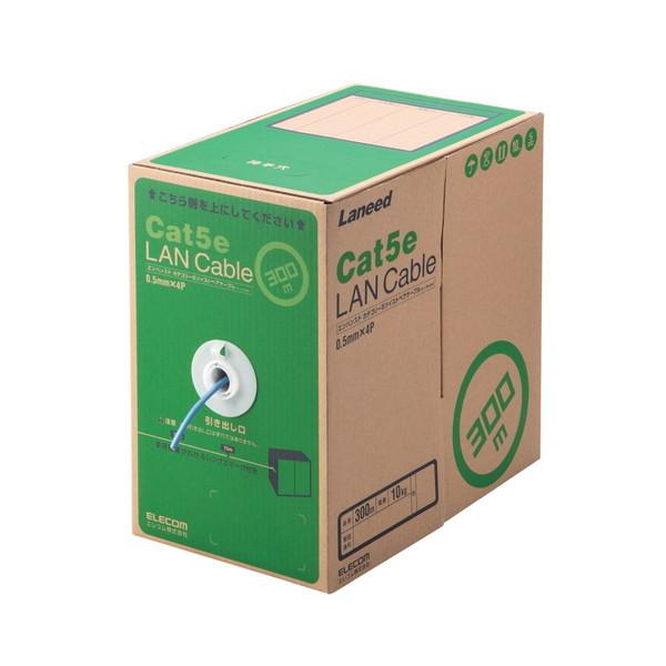 LAN�P�[�u�� ELECOM �G���R�� LD-CT2/BU300/RS RoHS�Ή�LAN�P�[�u�� CAT5E 300m �ȈՃp�b�P�[�W �u���[ ���[�J�[����