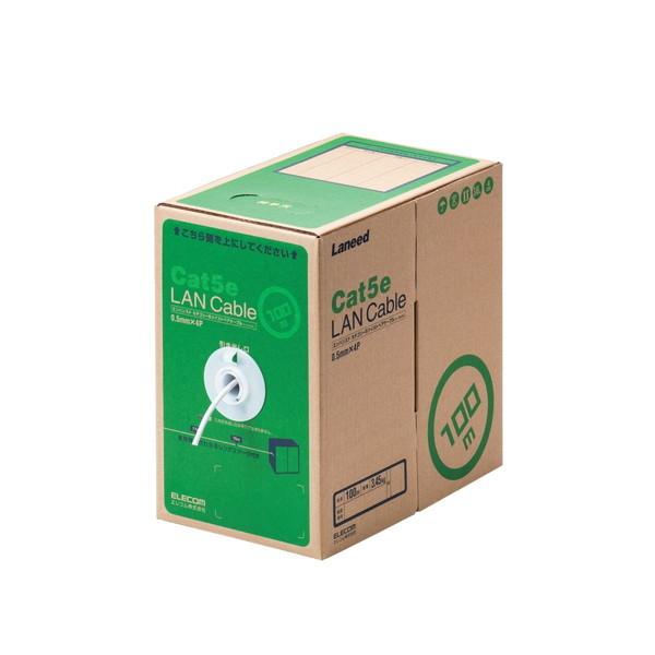 LAN�P�[�u�� ELECOM �G���R�� LD-CT2/WH100/RS RoHS�Ή�LAN�P�[�u�� CAT5E 100m �ȈՃp�b�P�[�W �z���C�g ���[�J�[����