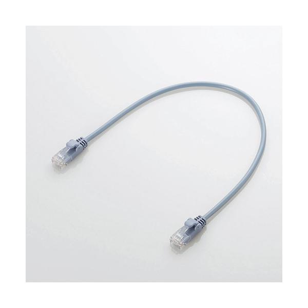 LAN�P�[�u�� ELECOM �G���R�� LD-GPY/BU03 Cat6���� Gigabit ���炩LAN�P�[�u��0.3m �u���[