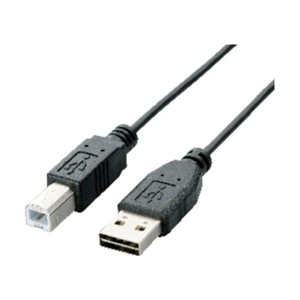 USB�P�[�u�� ELECOM �G���R�� U2C-DB15BK ���ʑ}��USB�P�[�u��(A-B) 1.5m �u���b�N