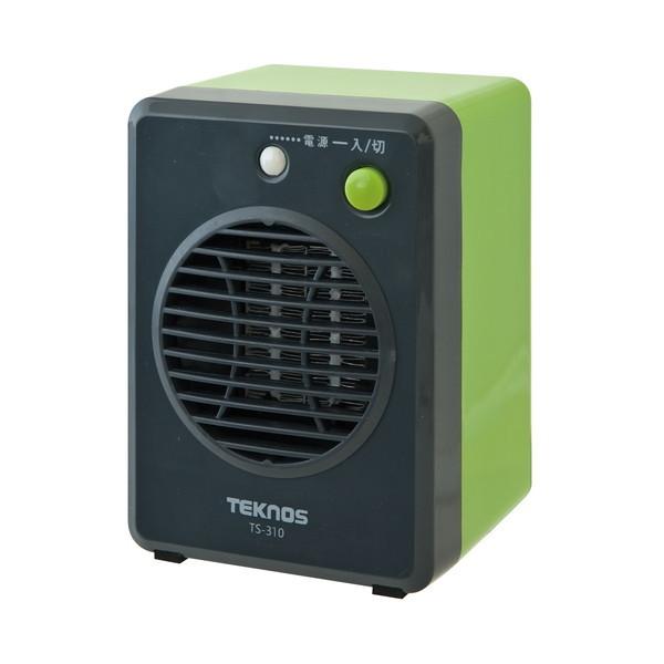 TEKNOS TS 311 静音DCモーター採用 ミニセラミックファンヒーター 300W グリーン TS311
