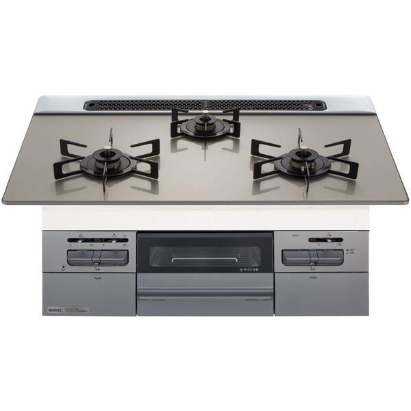N3WV7RWAP2SIEC-13A NORITZ Mikke (ミッケ) [ビルトインガスコンロ (都市ガス用・3口・両側強火タイプ・幅75cm)] ノーリツ（NORITZ） NORITZ N3WV7RWAP2SIEC-13A Mikke (ミッケ