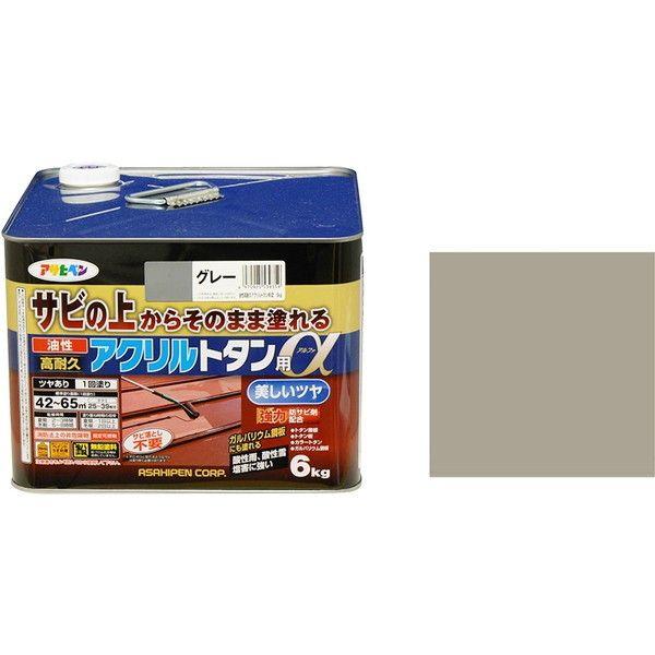 他サイト： アサヒペン 油性高耐久アクリルトタン用α 6kg グレー 油性塗料の商品画像