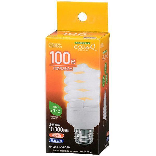 他サイト： オーム電機 EFD25EL/18-SPB 電球形蛍光灯 スパイラル形 E26 100形相当 電球色 エコデンキュウの商品画像