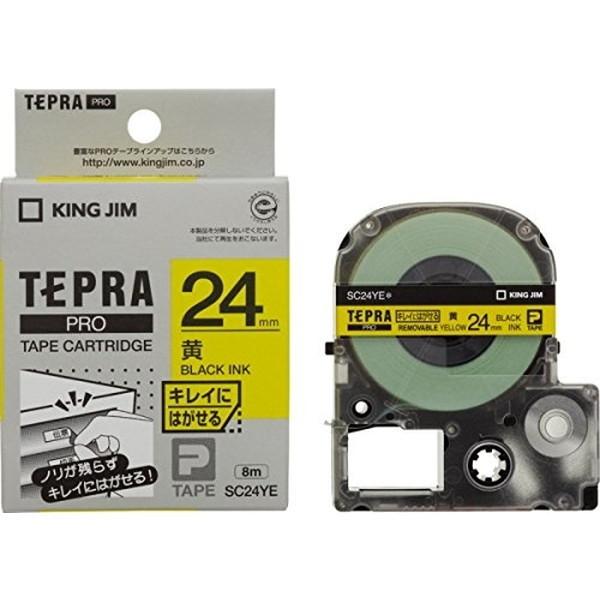 KING JIM SC24YE �e�v��PRO�e�[�v�J�[�g���b�W �L���C�ɂ͂����� �� ������ 24mm��
