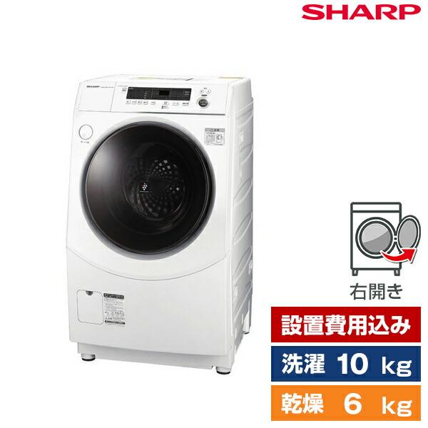 情熱セール エスショップシャープ 洗濯機 ドラム式 ES-H10F-WL