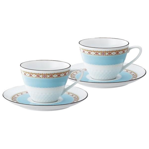 ノリタケ Noritake ハミングブルー ティー・コーヒー碗皿ペアセット