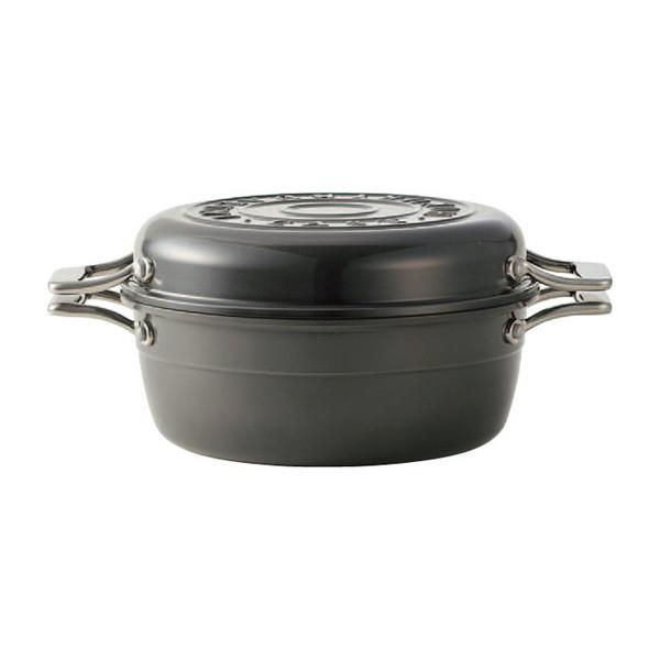 Men's キッチン館 / 北陸アルミ HAMON 琺瑯鍋 青墨 21cm A-2032