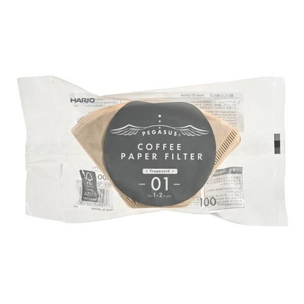 他サイト： HARIO PEF-01-100M ブラウン ペガサス コーヒーペーパーフィルター01 M 100枚の商品画像
