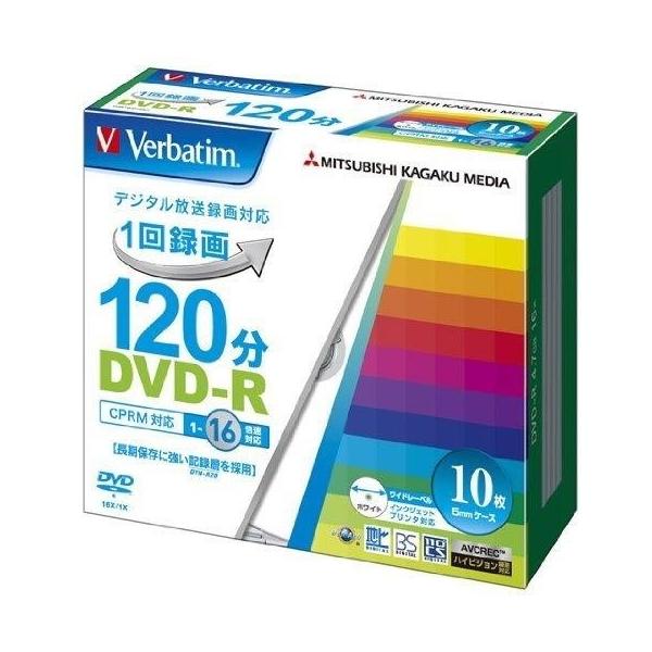 バーベイタム 16倍速対応DVD-R 10枚パック ワイドプリンタブル Verbatim VHR12JP10V1 返品種別A