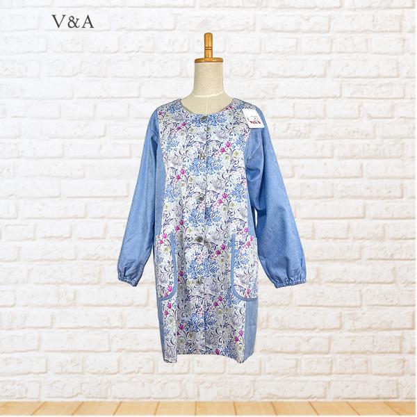 花柄と無地を組み合わせた優雅な前開き割烹着です。無地部分の生地は、リリー模様のジャガード織りで高級感があります。袖口はゴム入りです。前開きなので、着脱が楽です。後ろで結ばないので、肩や腕が上がりにくい方に特におススメです。洗濯はネット使用で...