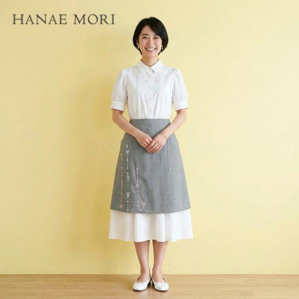 HANAE MORI（ハナエモリ） 森英恵 エプロン ブランド サロン型（グレー