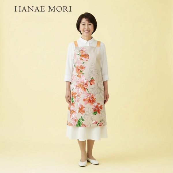 HANAE MORI ハナエモリ 森英恵 エプロン レッド 新品 未使用 apron-mamma_67238-16
