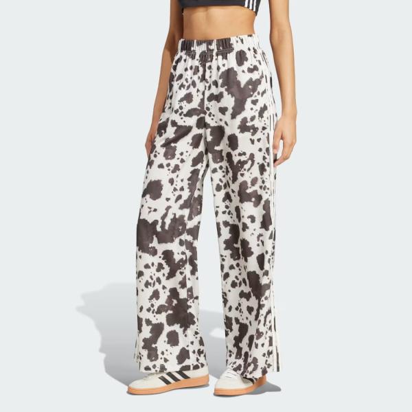adidas torackpants アディダス オリジナルス サテン ワイドレッグ パンツ マルチカラー オフホワイト