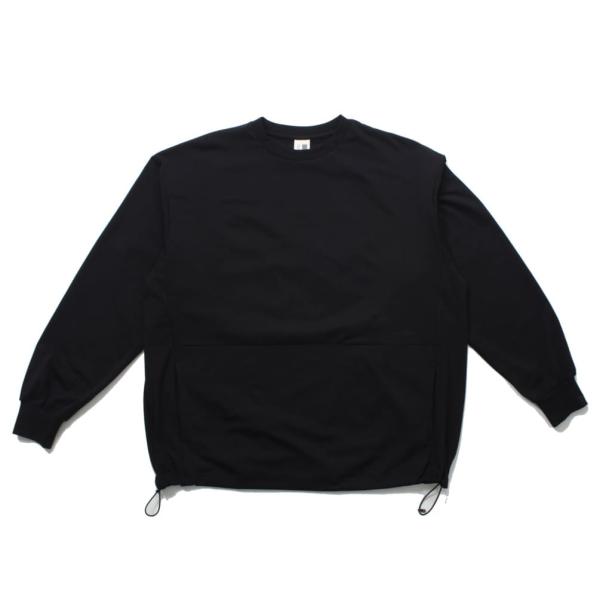 +phenix プラスフェニックス DRAWSTRING LONG SLEEVE TEE ドローストリングロングスリーブTシャツブラック