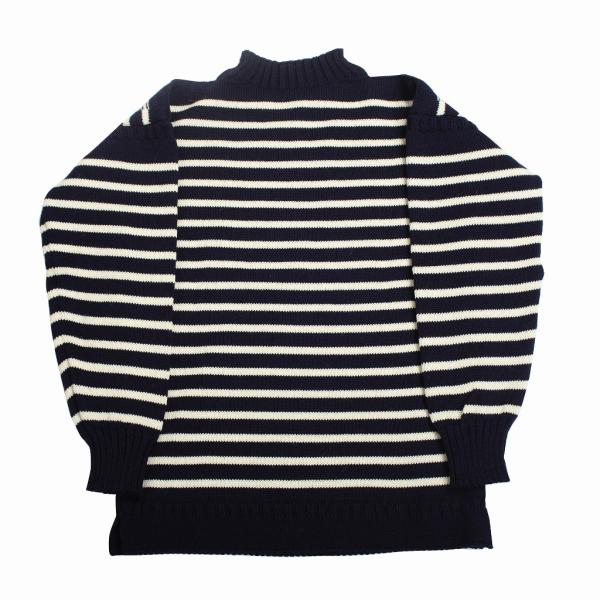Guernsey Woollens ガンジーウーレンズ ガンジーセーター フィッシャーマンセーター ボーダー ネイビー×ホワイト
